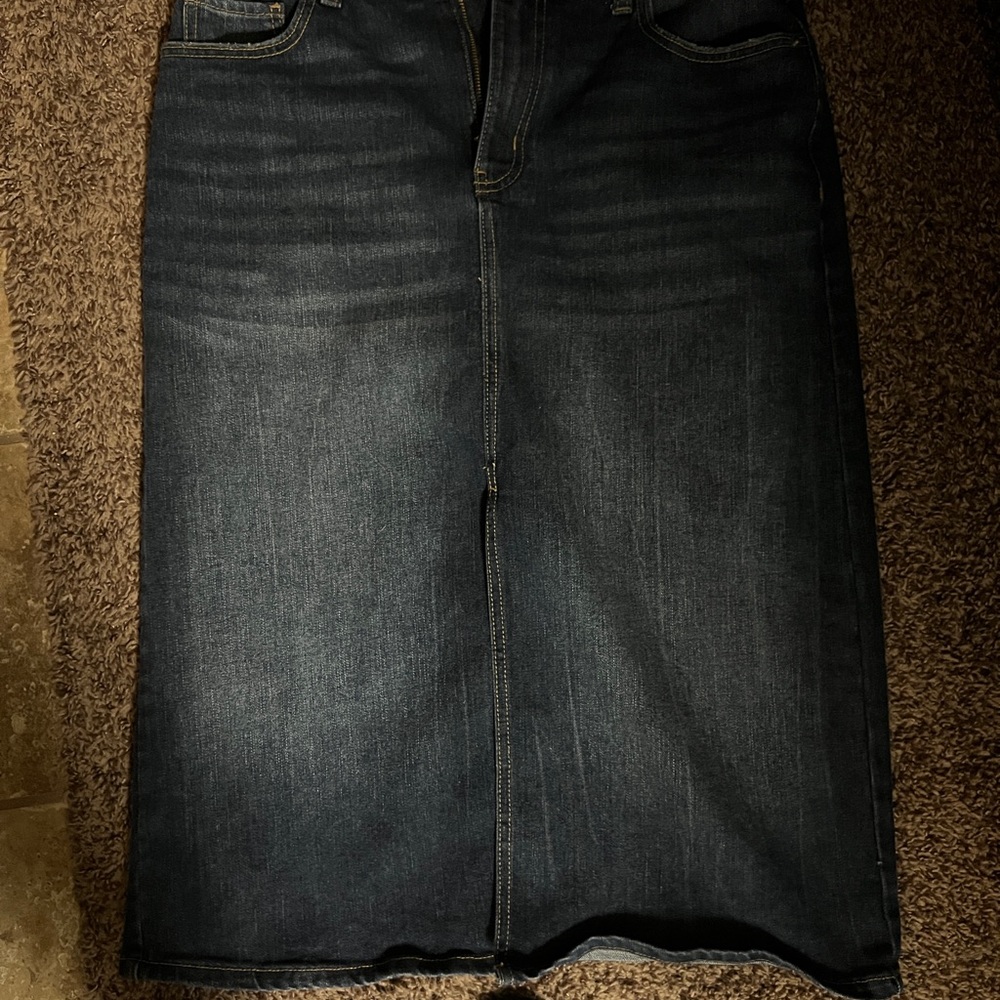 Dark Denim Midi Skirt